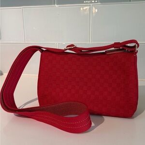 Rothy's Red Checker-Pattern Crossbody Bag